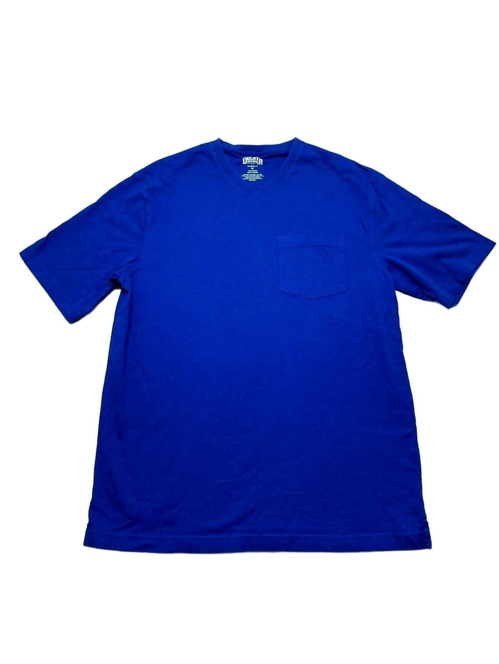 Duluth Trading Co. Men's Medium Blue V-Neck Cotton T-Shirt with Pocket